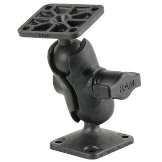 RAM Mounts Verbundstoff-Set - B-Kugel (1 Zoll), 2 rechteckige Basisplatten, kurzer Verbindungsarm, im Polybeutel