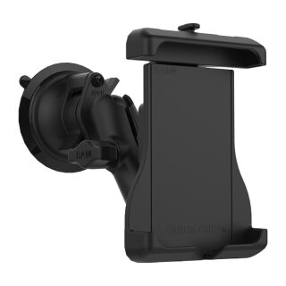 RAM Mounts Saugfuss-Halterung mit Quick-Grip Halteschale für Apple MagSafe kompatible Smartphones - B-Kugel (1 Zoll)