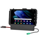 RAM Mounts Dockingstation Samsung Tab Active 3/2 mit Lautsprecher - EZ-Rollr Halteschale, 10-28 V Eingang (SAE), Daten (USB-A), AMPS-Aufnahme