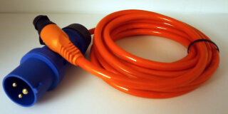 DEFA MiniPlug Anschlusssleitung, HeavyDuty, 2,5m, orange, mit CEE 16 A Stecker
