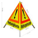 Warnpyramide/ Faltsignal 90 cm - Achtung (VZ101) "Rettungshunde" - tagesl. gelb, schwer