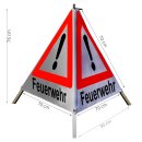 Warnpyramide/ Faltsignal 70 cm - Achtung(VZ101) "Feuerwehr" - retro-reflektierend weiß, leicht