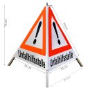 Warnpyramide/Faltsignal, 70 cm, weiß tagesl., Achtung "Unfallhilfsstelle"