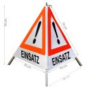 Warnpyramide/Faltsignal, 70 cm, weiss/tagesleuchtrot, Achtung "EINSATZ", leicht