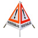 Warnpyramide/Faltsignal, 70 cm, weiß/tagesleuchtrot, Achtung "PATIENTENABLAGE", schwer