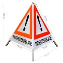 Warnpyramide/Faltsignal, 70 cm, weiß/tagesleuchtrot, Achtung "PATIENTENABLAGE", schwer