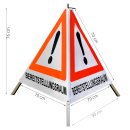 Warnpyramide/Faltsignal, 70 cm, weiss/tagesleuchtrot,...