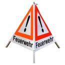 Warnpyramide/Faltsignal,70 cm, weiss/tagesleuchtrot,...