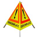 Warnpyramide/Faltsignal 70cm, gelb/tagesleuchtrot, Achtung "DEKONPLATZ", schwer