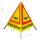 Warnpyramide/Faltsignal, 70 cm, gelb/tagesleuchtrot, "Drohne im Einsatz", schwer