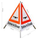 Warnpyramide/Faltsignal, 70 cm, weiss/tagesleutrot,...
