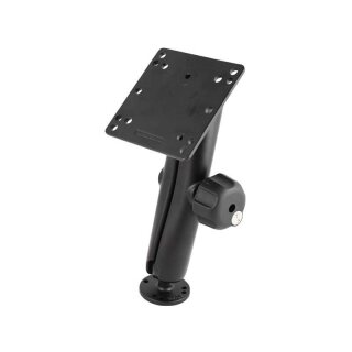 RAM Mounts Aufbau-Set - runde Basisplatte (AMPS), langer Verbindungsarm mit Sicherungsschloss, VESA-Platte (75x75 u. 100x100 mm Lochraster), C-Kugel (1,5 Zoll)