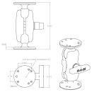 RAM Mounts Aufbau-Set - 2x runde Basisplatte (AMPS),...