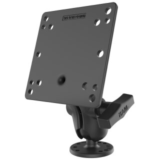 RAM Mounts Aufbau-Set - runde Basisplatte (AMPS), kurzer Verbindungsarm, VESA-Platte (75x75 u. 100x100 mm Lochraster, C-Kugel (1,5 Zoll), im Polybeute