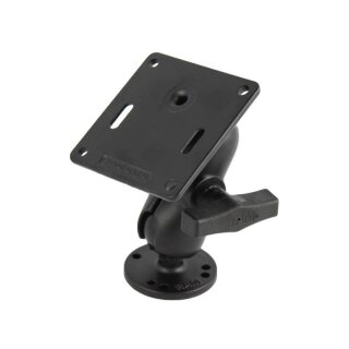 RAM Mounts Aufbau-Set - runde Basisplatte (AMPS), kurzer Verbindungsarm, VESA-Platte (75x75 mm Lochraster), C-Kugel (1,5 Zoll), im Polybeutel