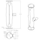 RAM Mounts Aufbau-Set - 2x runde Basisplatte (AMPS),...