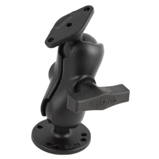 RAM Mounts Aufbau-Set - runde Basisplatte (AMPS), kurzer Verbindungsarm, Diamond-Basisplatte (Trapez), C-Kugel (1,5 Zoll)