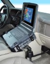 RAM Mounts Pod III Fahrzeug Sitzschienen-Befestigung für Laptops - flexible Stäbe (ca. 450 / 500 / 750 mm Länge), Schwenkarm, C-Kugel (1,5 Zoll), im P