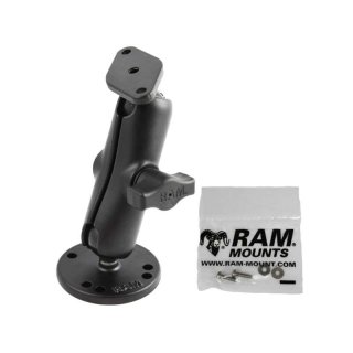 RAM Mounts Aufbau-Halterung TomTom Rider - B-Kugel (1 Zoll), runde Basisplatte (AMPS), mittlerer Verbindungsarm, Schrauben-Set