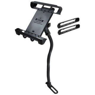 RAM Mounts Pod I Sitzschienen-Adapter mit Universal Tab-Tite Halteschale (10 Zoll Tablets) - B-Kugel (1 Zoll), flexibler Stab (ca. 450 mm)