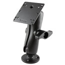RAM Mounts Aufbau-Set - runde Basisplatte (93,5 mm Durchmesser), mittlerer Verbindungsarm, VESA-Platte (75x75 u. 100x100 mm Lochraster), D-Kugel (2,25 Zoll)