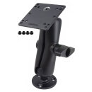 RAM Mounts Aufbau-Set - runde Basisplatte (93,5 mm Durchmesser), mittlerer Verbindungsarm, VESA-Platte (Stahl verstärkt, 75x75 u. 100x100 mm Lochraster), D-Kugel (2,25 Zoll)