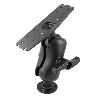 RAM Mounts Aufbau-Set - runde Basisplatte (95,3 mm Durchmesser), kurzer Verbindungsarm (ca. 185 mm), Adapterplatte (76,2 x 279,4 mm), E-Kugel (3,38 Zoll)