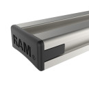 RAM Mounts Aluminium Tough-Track Schiene mit Verbundstoff-Endkappen - Länge 76,2 mm (3 Zoll), fließgepresst (extrudiert), im Polybeutel