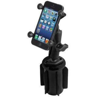 RAM Mounts Fahrzeughalterung mit X-Grip Universal Halteklammer für Smartphones - Basis für Getränkehalter, B-Kugel (1 Zoll), im Polybeutel