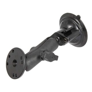 RAM Mounts Verbundstoff/Aluminium Saugfuss-Set mit AMPS-Anbindung - mittlerer Verbindungsarm, Diamond-Basisplatte (Aluminium, Trapez), runde Basisplatte (Aluminium, AMPS), B-Kugel (1 Zoll), im Polybeutel