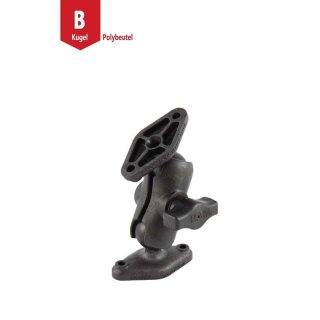 RAM Mounts Verbundstoff-Aufbau-Set - 2x Diamond-Basisplatte (Trapez), kurzer Verbindungsarm, B-Kugel (1 Zoll), im Polybeutel