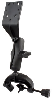 RAM Mounts Verbundstoff-Klammer für Rohre/Stangen - mittlerer Aluminium-Verbindungsarm, gebogene Aluminium-Adapterplatte, B-Kugel (1 Zoll), im Polybeutel