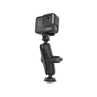 RAM Mounts GoPro-Set für Tough-Track Schienen - Kugel mit T-Slot, mittlerer Verbindungsarm, GoPro-Adapter, B-Kugel (1 Zoll), im Polybeutel