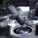 RAM Mounts Verbundstoff Getränkehalterbasis mit Gummilippen - B-Kugel (1 Zoll), im Polybeutel